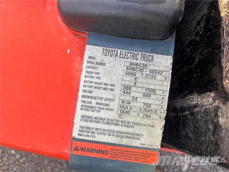 Toyota 8HBC30 6000 lb Electric Pallet Jack Ručný paletový vozík