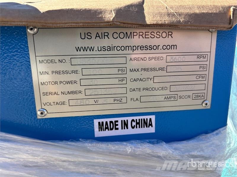 US Air Compressor 30/X55 125 cfm Skid-Mounted Elec 空氣壓縮機