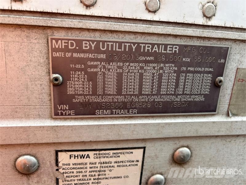 Utility 36 ft x 102 in T/A Van Trailer Dengtos priekabos