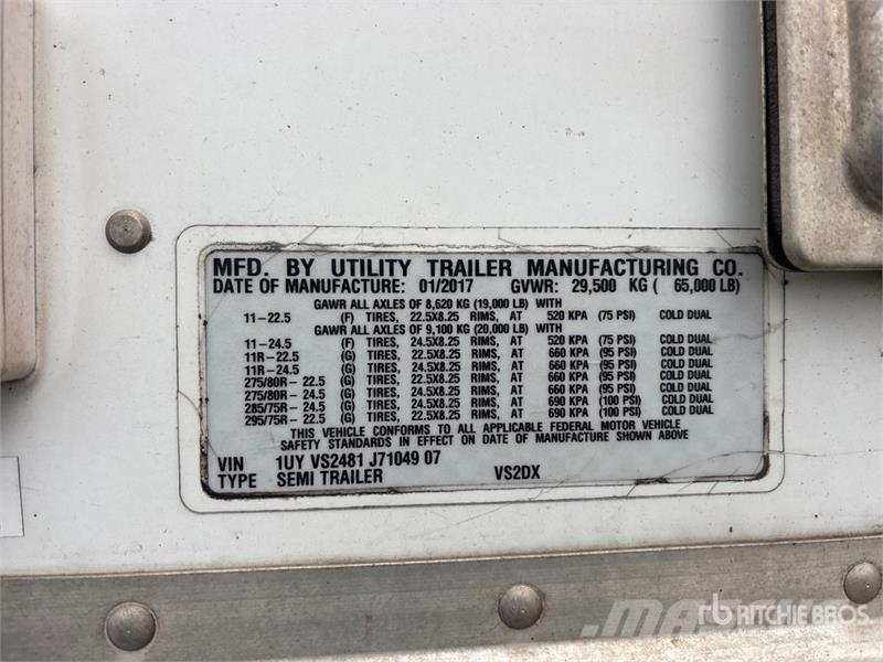 Utility 48 ft x 102 in T/A Van Trailer Sanduk prikolice