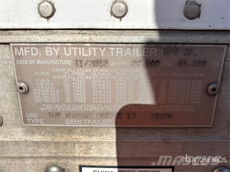Utility 53 ft x 102 in T/A Van Trailer Dengtos priekabos
