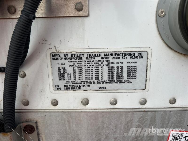 Utility 53 ft x 102 in T/A Van Trailer Dengtos priekabos