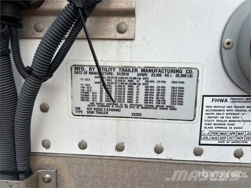 Utility 53 ft x 102 in T/A Van Trailer Dengtos priekabos