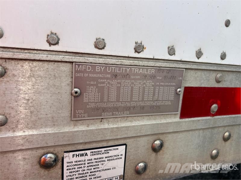 Utility 53 ft x 102 in T/A Van Trailer Dengtos priekabos
