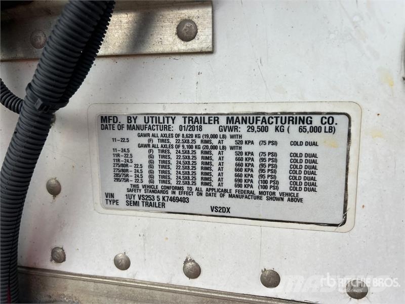 Utility 53 ft x 102 in T/A Van Trailer Sanduk prikolice