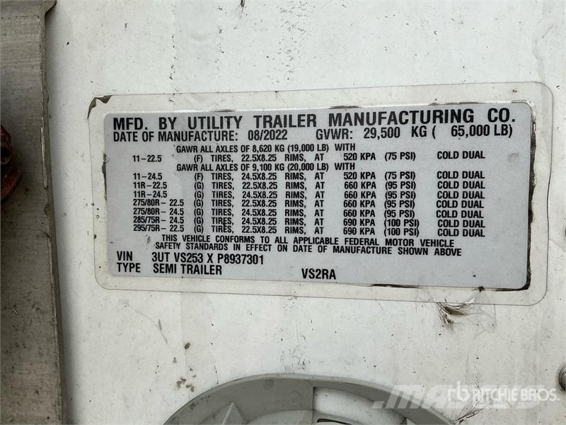 Utility VS2RA 53 ft x 102 in T/A Refrigerated Trailer Hűtős félpótkocsik
