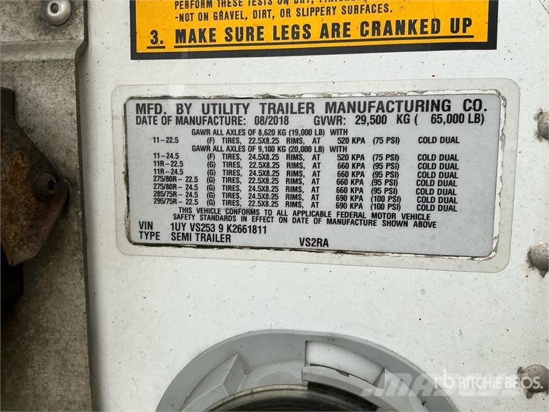 Utility VS2RA 53 ft x 102 in T/A Refrigerated Trailer Hűtős félpótkocsik