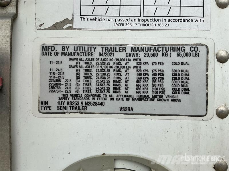 Utility VS2RA 53 ft x 102 in Refrigerated Trailer Hűtős félpótkocsik