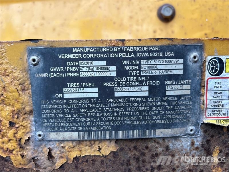 Vermeer BC1800XL Wood Chipper Drobilice za drvo / čiperi