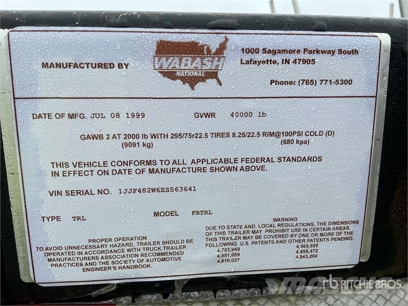 Wabash 40000 lb 48 ft T/A Flatbed Trailer Platformy / Przyczepy z otwieranymi burtami
