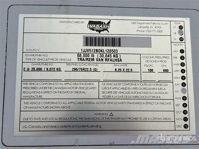 Wabash RFALHSA 51 ft x 102 in T/A Refrigerated Trailer Semirremolques de temperatura controlada