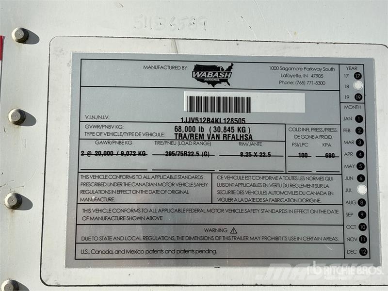 Wabash RFALHSA 51 ft x 102 in T/A Refrigerated Trailer Полуприцепы-рефрижераторы