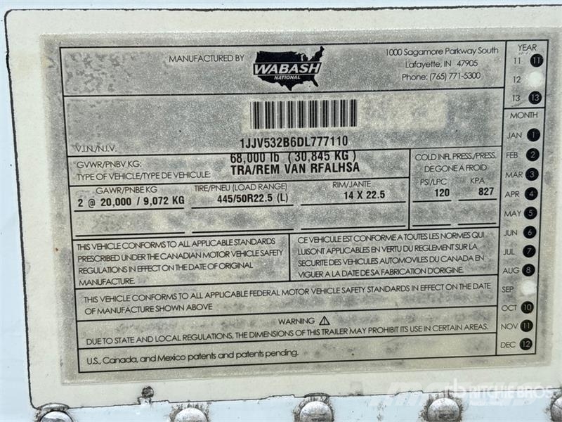 Wabash RFALHSA 53 ft x 102 in T/A Refrigerated Trailer Poluprikolice hladnjače