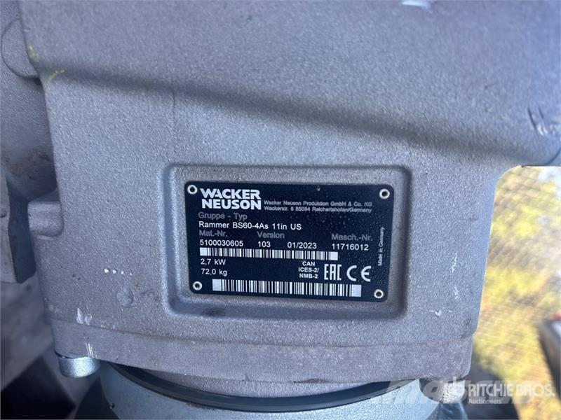 Wacker Neuson BS60-4AS Jumping Jack Tamper Stampar