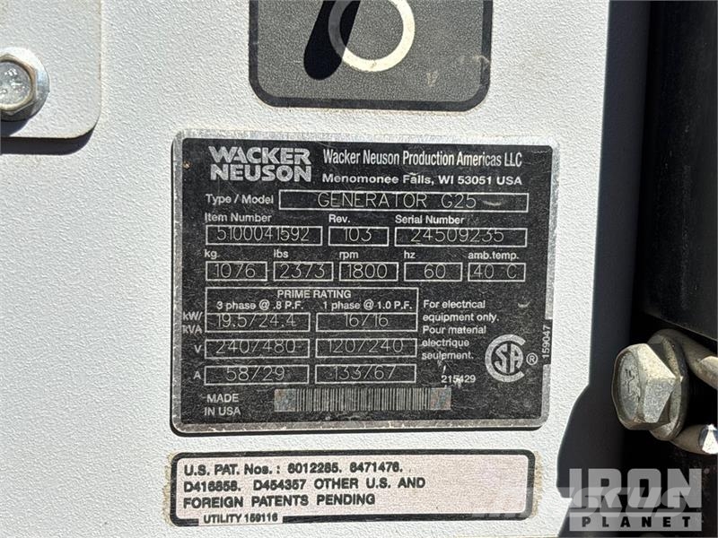 Wacker Neuson G-25 19.5 kW Mobile Generator Set Dizel agregati
