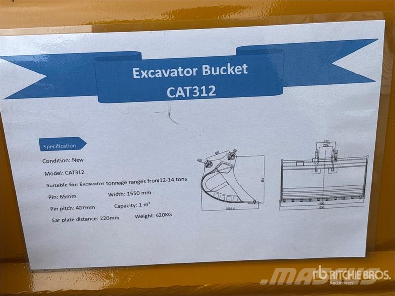 Warrior WBMCC12-1550 61 in Q/C Cleanup Excavator Bucket - Kašike / Korpe