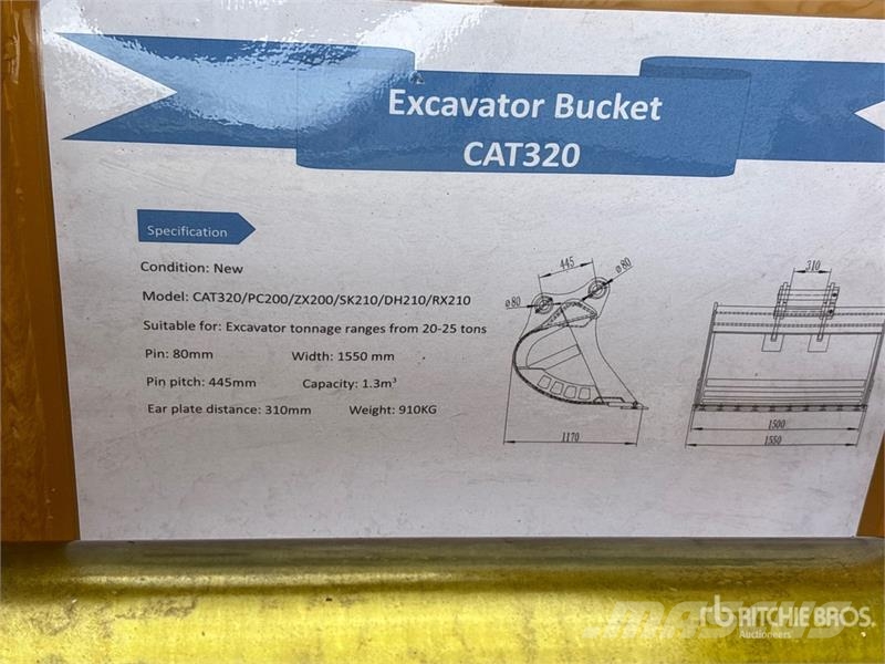 Warrior WBMCC20-1500 59 in Cleanup Excavator Bucket - Fits Baldes