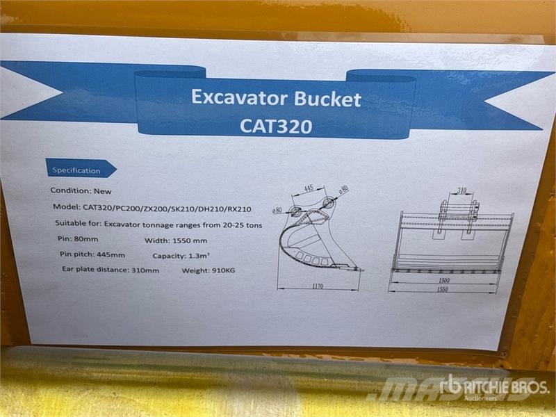 Warrior WBMCC20-1500 59 in Cleanup Excavator Bucket - Fits Kašike / Korpe