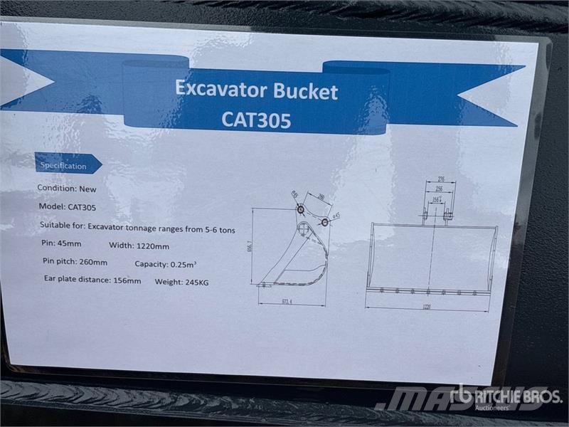 Warrior WBMCC5-1220 48 in Cleanup Excavator Bucket - Fits Kašike / Korpe