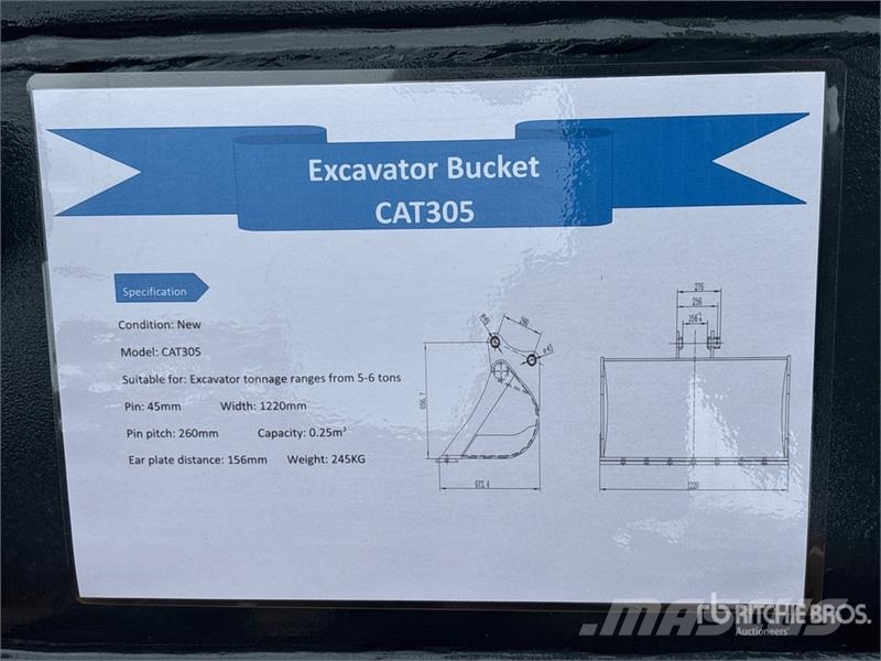 Warrior WBMCC5-1220 48 in Cleanup Excavator Bucket - Fits Kašike / Korpe