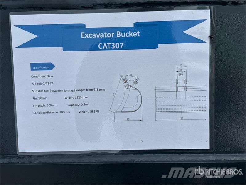 Warrior WBMCC7-1500 59 in Cleanup Excavator Bucket - Fits  Baldes