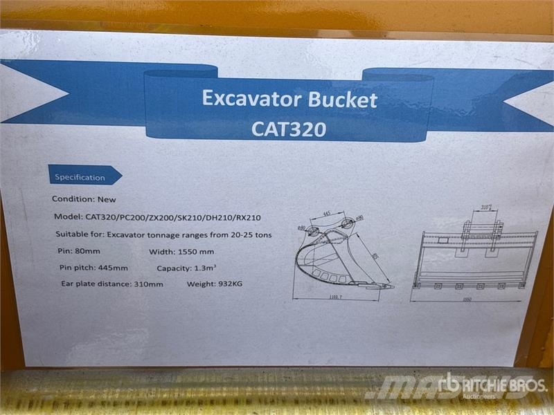 Warrior WBMCRC20-1500 59 in Q/C Digging Excavator Bucket - Baldes
