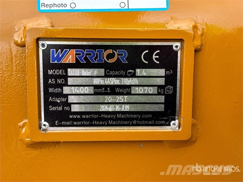 Warrior WBRC20-1400 53 in Digging Excavator Bucket - Fits Kašike / Korpe