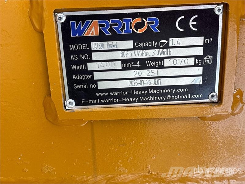 Warrior WBRC20-1400 53 in Digging Excavator Bucket - Fits Baldes