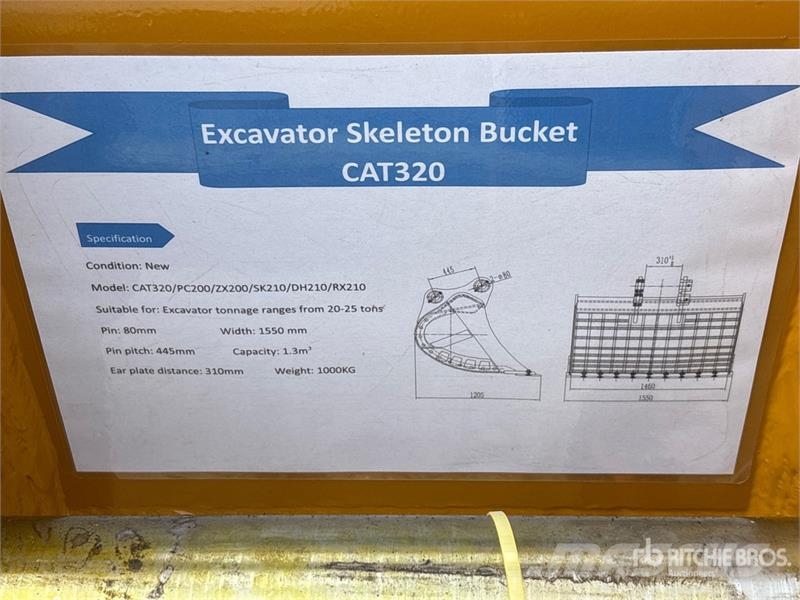 Warrior WBSC20-1500 60 in Skeleton Excavator Bucket - Fits Kašike / Korpe