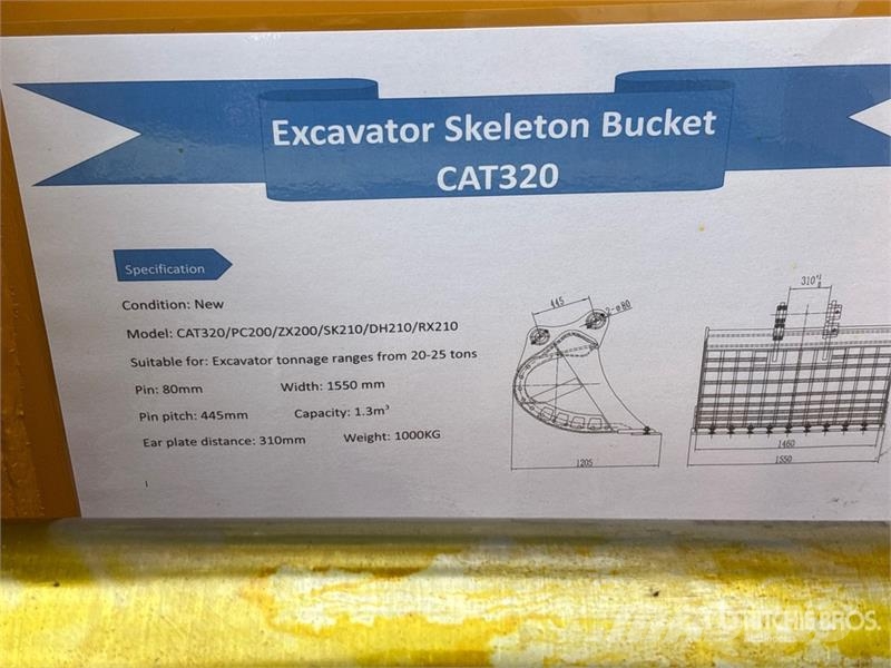 Warrior WBSC20-1500 60 in Skeleton Cleanup Excavator Bucke Baldes