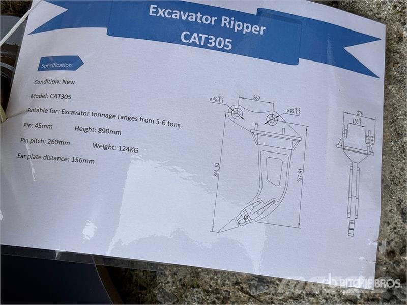 Warrior WR05-06 Excavator Ripper - Fits Cat 305 (Unused) Kultivatori za građevinarstvo
