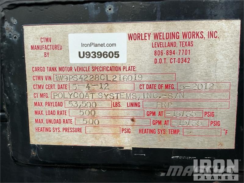 Worley Welding WA-N-WWF-6040-253-FRP-SP 5350 gal T 其他貨車