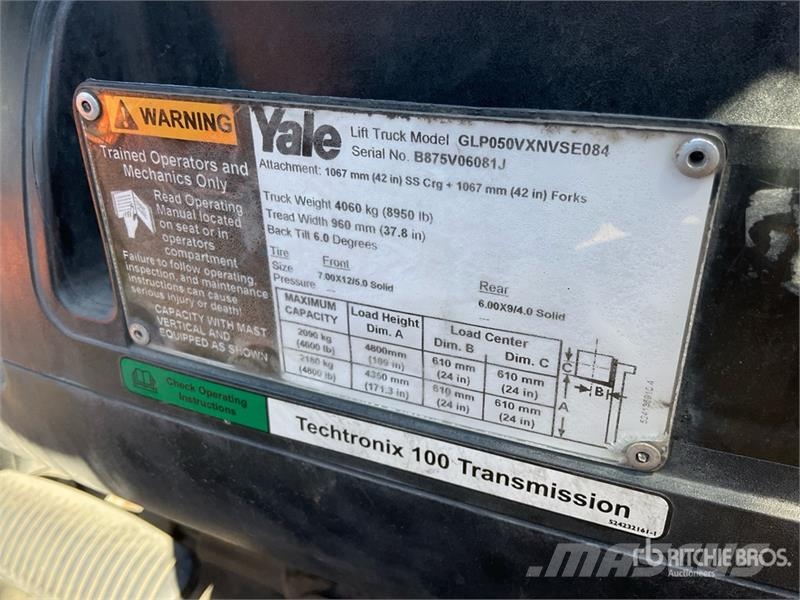 Yale GLP050VXNVSE084 4800 lb Forklift شاحنات ذات رافعات شوكية - أخرى