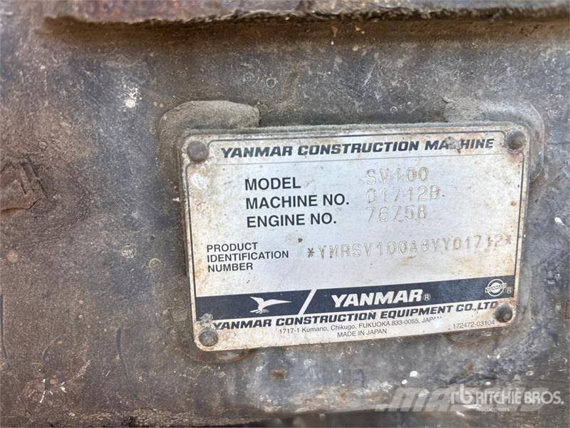 Yanmar SV100 Tracked Excavator Gravemaskiner på larvebånd