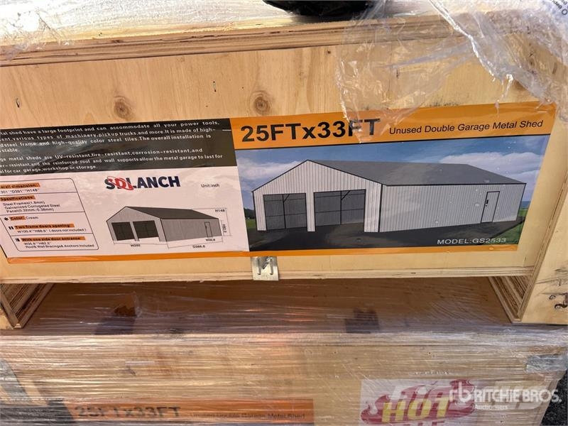 25 ft x 33 ft Double Garage Metal Storage Building Jeklene gradbene konstrukcije