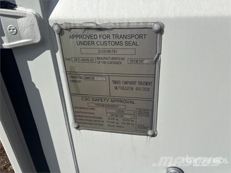  40 ft High Cube Multi-Door Storage Container (Unus Soojakud