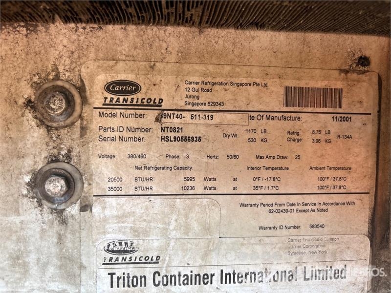 40 ft High Cube Refrigerated Storage Container (In Storage containers