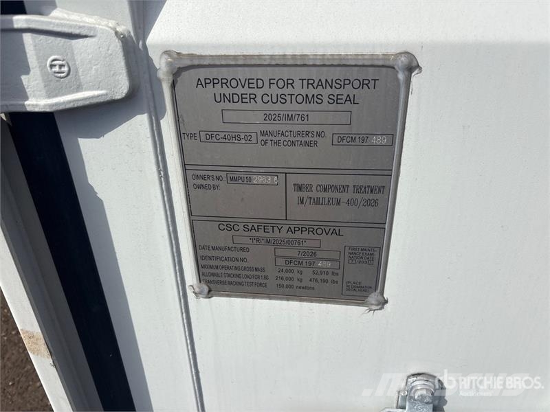 40 ft High Cube Storage Container (Unused) Lagercontainere
