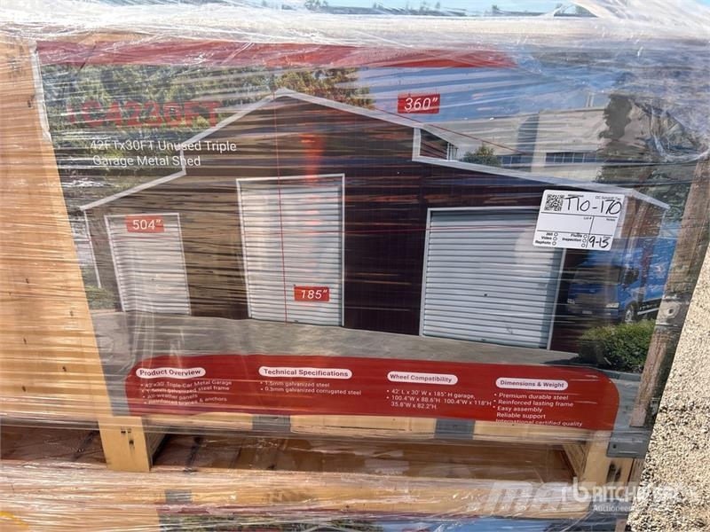 42 ft x 30 ft Triple Garage Storage Building 鋼架建築