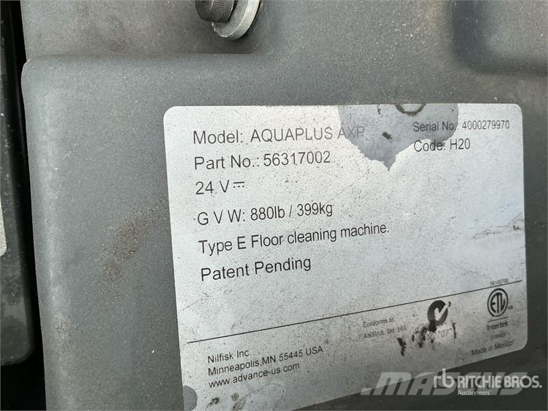 Advance Aquaplus AXP Walk-Behind Carpet Extractor Ostale komponente za građevinarstvo