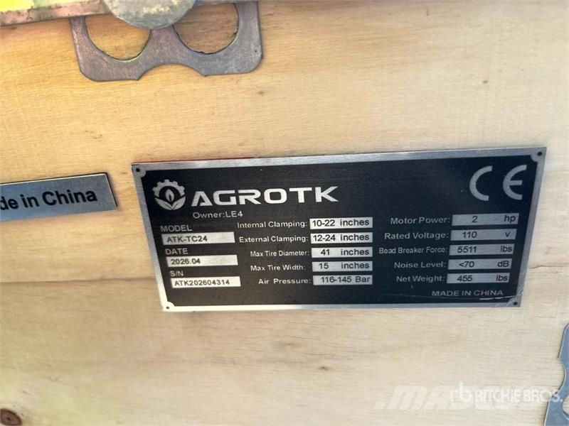 AGT ATK-TC24 Tire Changer (Unused) Строителство - Други