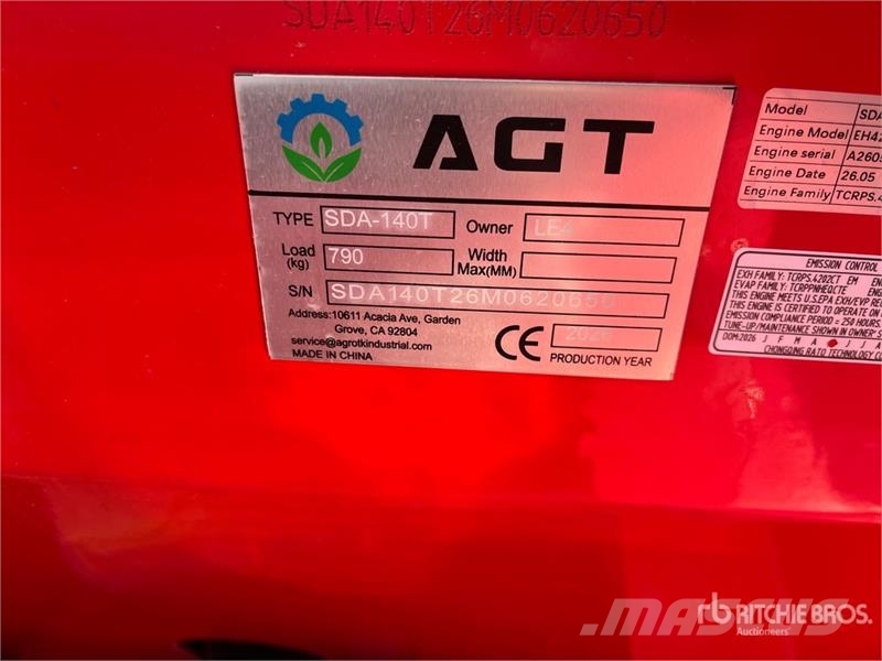AGT SDA140T Mini Compact Track Loader (Unused) Skid steer loaders