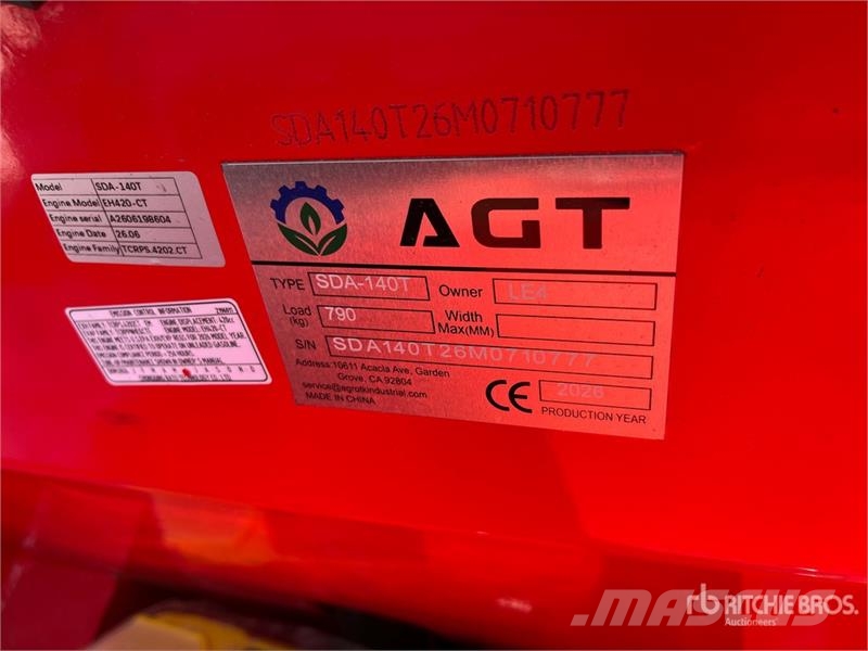 AGT SDA140T Mini Compact Track Loader Skid steer loderler