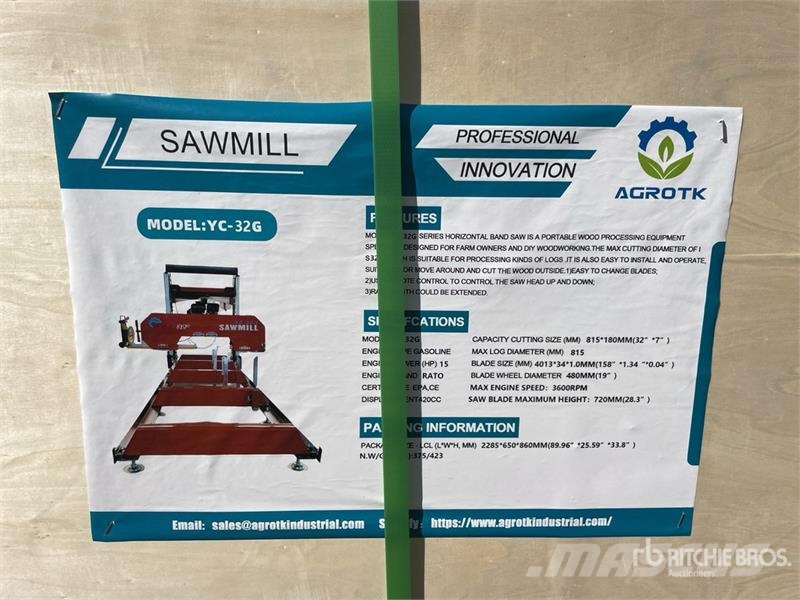 AGT YC32-G Portable Sawmill (Unused) Zaagmachines