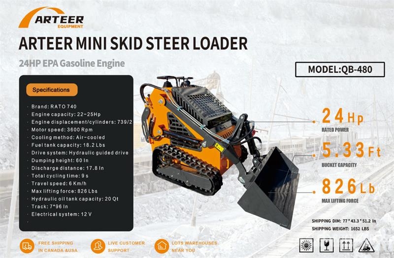 Arteer QB-480 Mini Compact Track Loader (Unused) Skid steer loaders