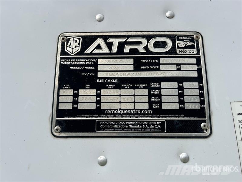  Arto 53 ft x 102 in T/A Van Trailer Reboques de caixa fechada