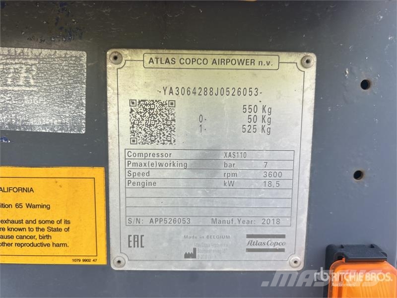 Atlas Copco XAS110 Mobile Air Compressor Kompressoren