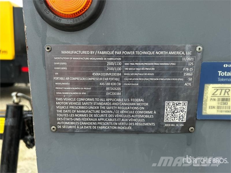 Atlas Copco XAS188 KD T4F Mobile Air Compressor Kompressoren