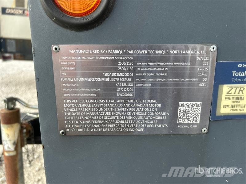 Atlas Copco XAS188 KD T4F Mobile Air Compressor Kompresorji