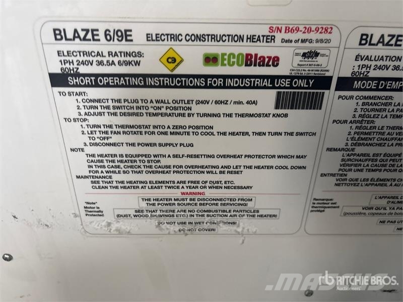  Blaze 6/9E Space Heater Kühl- und Heizsysteme